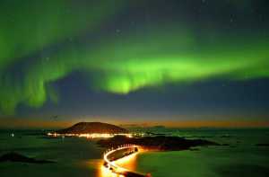 Noruega en bici auroras boreales