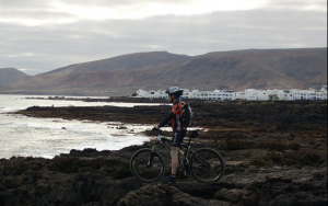 Cycling in Lanzarote, Volcanic Canary Islands.